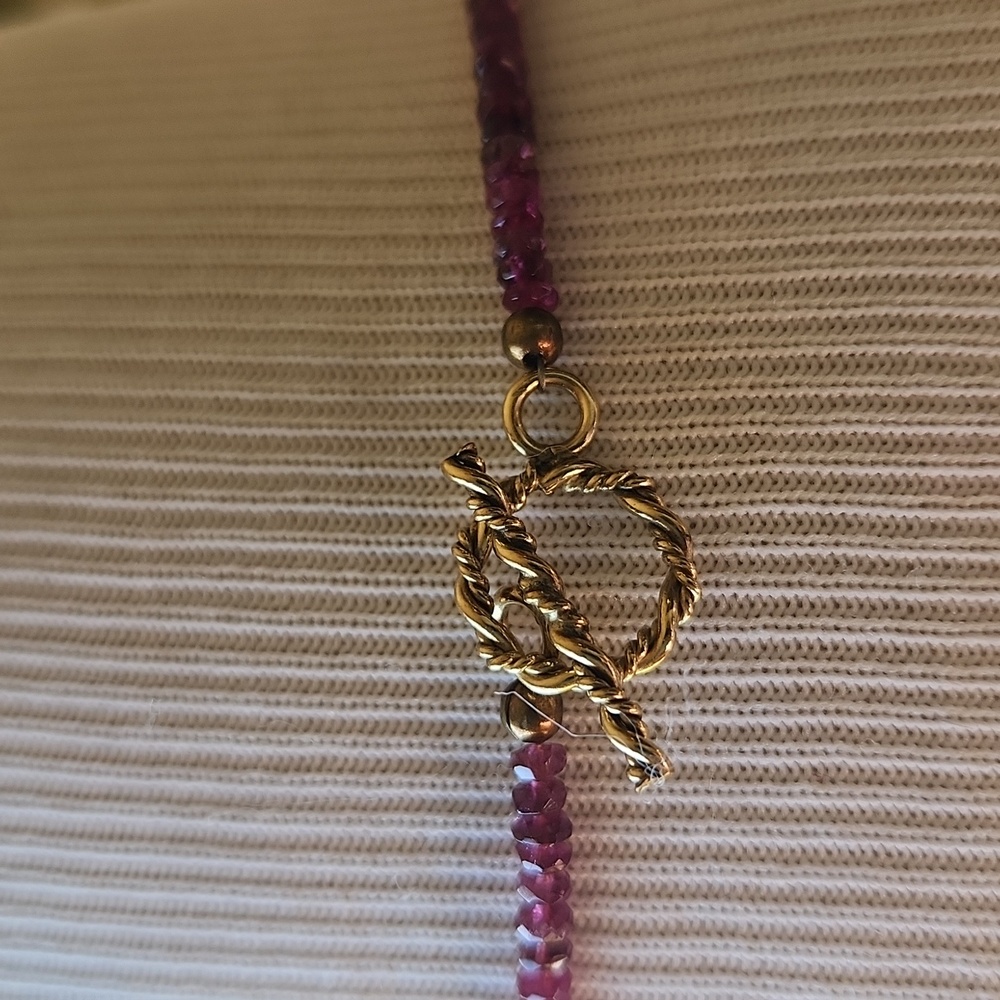 Watermelon tourmaline necklace 16" - Picture 4 of 4